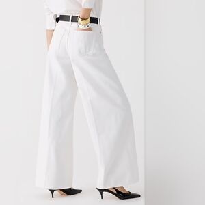 J.CREW Petite high-rise superwide-leg jeans, White, 25P, NWT